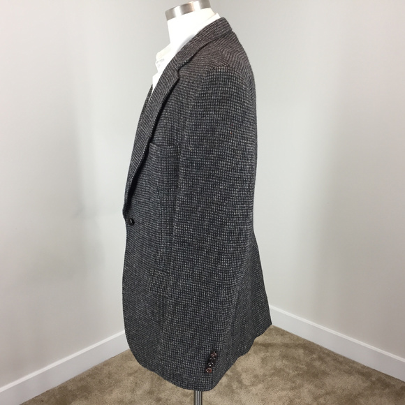 VTG Harris Tweed 42 L Charcoal gray Blazer jacket Sport Coats